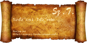 Szécsi Tünde névjegykártya